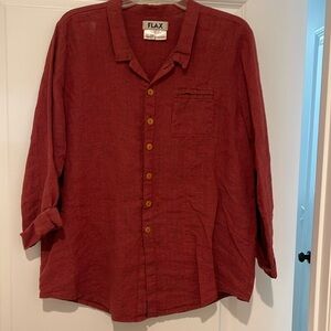 Flax 100% linen shirt sz Small.